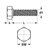 Vis à tête hexagonale en aluminium DIN 933 
