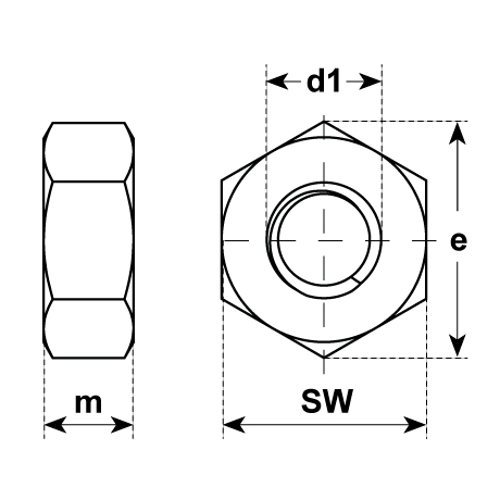 Ecrous 6-pans DIN 934 Duplex 1.4462 [LastViewedItems.CatItem.ArtName2]
