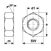 Sechskantmuttern 0,8 d INOX A4-80 DIN 934 