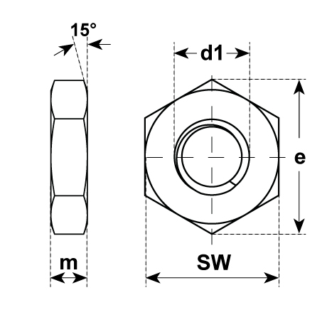 Ecrous six pans 0,5 d INOX A4 DIN 439 MF [SimilarCatItems.CatItem.ArtName2]