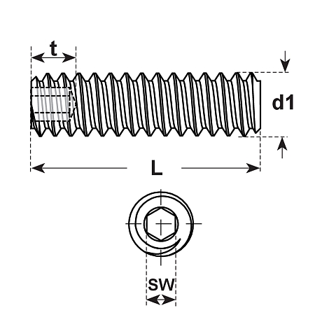 Gewindestifte I-6-Kt. Stahl sw DIN 913 45 H [SimilarCatItems.CatItem.ArtName2]