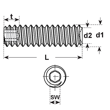 Gewindestifte I-6-Kt. Stahl sw DIN 916 45 H [SimilarCatItems.CatItem.ArtName2]
