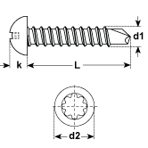 Viti autoperforanti a testa cilindrica con collare  ecosyn-MRX I-8-kt. INOX