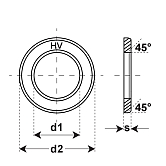 HV-Unterlagsscheiben Stahl C 45 fvz EN 14399-6