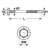 Viti autoperforanti a sandwich E-X BR 3 HT BL.5 A2 