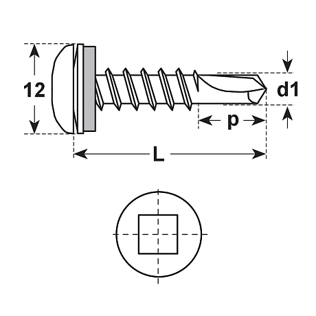 Vis autoforeuse tête bombée E-X BR RS e. carrée A2 [SimilarCatItems.CatItem.ArtName2]
