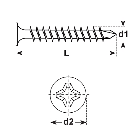Vis fixation rapide GYPSO 221 Acier phosphatisé [SimilarCatItems.CatItem.ArtName2]