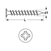 Vis fixation rapide GYPSO 212 Acier phosphatisé 