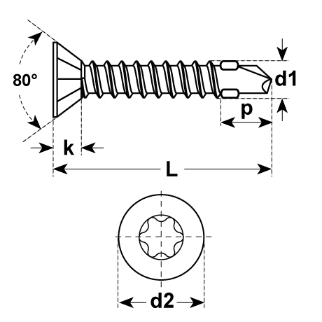 Vis autoforeuses tête fraisée ailes/nervures Zb TX [SimilarCatItems.CatItem.ArtName2]