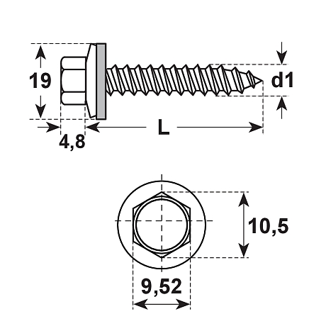 Vis de façade 6 pans E-X A 19mm INOX A2 [SimilarCatItems.CatItem.ArtName2]