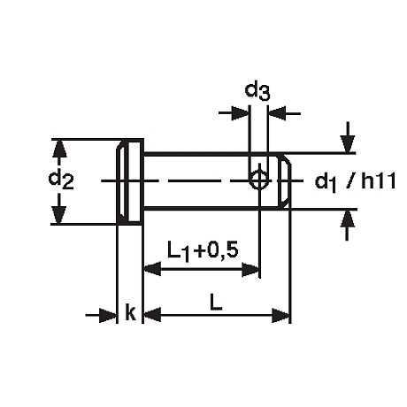 Boulon avec trou pour goupille acier ZB DIN 1434 [SimilarCatItems.CatItem.ArtName2]