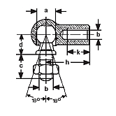 Winkelgelenke AS Stahl vz geölt DIN 71802 4.6 
