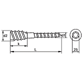 Distanzschrauben TX 25-Antrieb Stahl vz