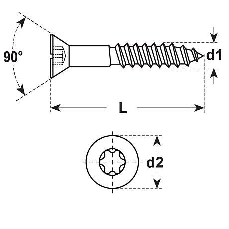 Spanplattenschrauben Senkkopf 90° TX INOX A2 [SimilarCatItems.CatItem.ArtName2]