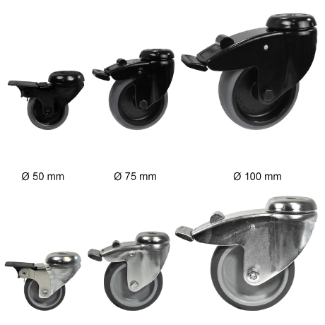 Schwenkrad mit Bremse exklusiv Expander vrz/sw [SimilarCatItems.CatItem.ArtName2]