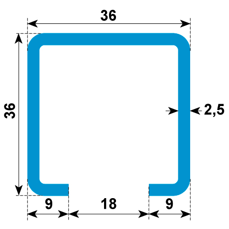 Montageschiene 36/36 ungelocht kaltgewalzt fvz [SimilarCatItems.CatItem.ArtName2]