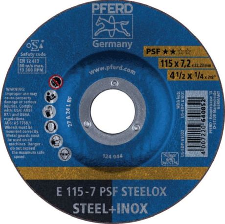 Disco di sgrossatura PFERD PSF STEELOX [LastViewedItems.CatItem.ArtName2]
