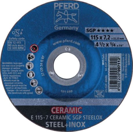 Disque à ébarber PFERD CERAMIC SGP STEELOX [SimilarCatItems.CatItem.ArtName2]