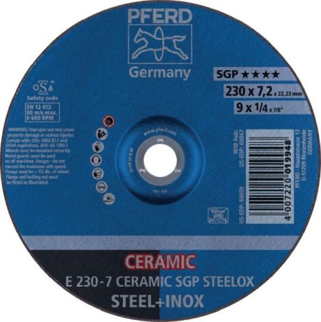 Disque à ébarber PFERD CERAMIC SGP STEELOX [SimilarCatItems.CatItem.ArtName2]