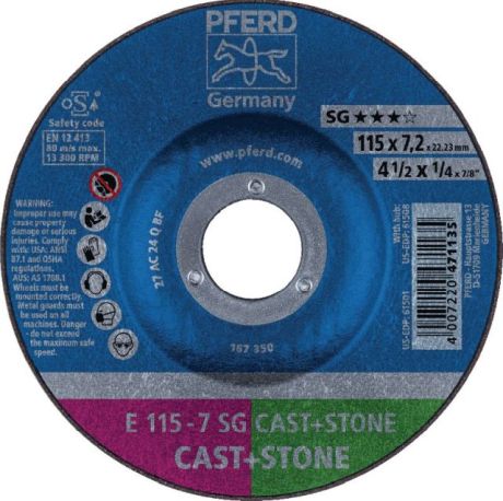 Disco per sgrossatura PFERD SG CAST+STONE [SimilarCatItems.CatItem.ArtName2]