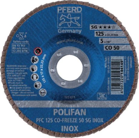 Disco lamellare PFERD POLIFAN® SG CO-FREEZE [SimilarCatItems.CatItem.ArtName2]