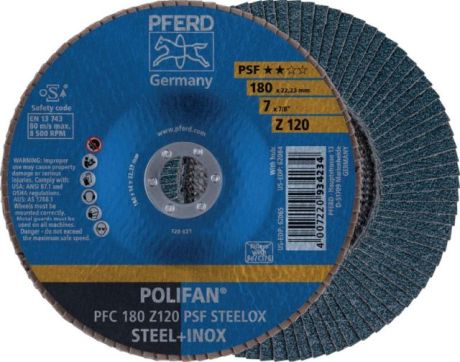 Disco lamellare PFERD POLIFAN® PSF STEELOX [SimilarCatItems.CatItem.ArtName2]