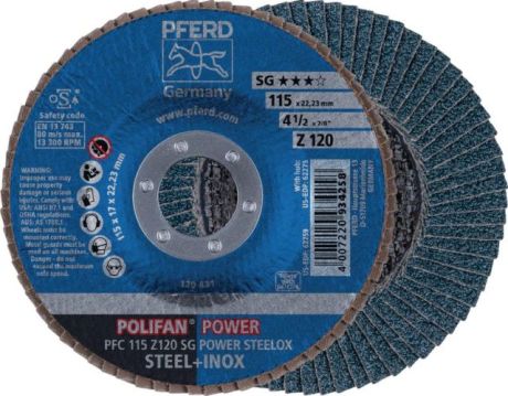 Disco lamellare PFERD POLIFAN® SG POWER STEELOX [SimilarCatItems.CatItem.ArtName2]