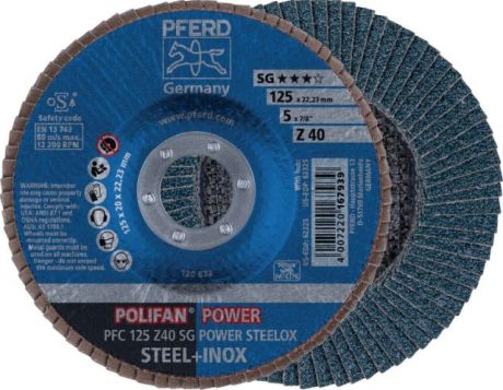 Disco lamellare PFERD POLIFAN® SG POWER STEELOX [SimilarCatItems.CatItem.ArtName2]