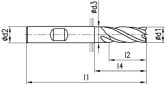 FRANKEN Fresa angolare in HSS 1311 tipo N DIN 844K 