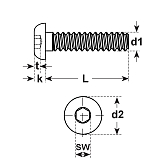 Vis tête bombée 6-pans creux 10.9 zn usine ISO7380 