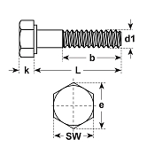 Sechskantschrauben Stahl gelb ISO 4014 5.6 