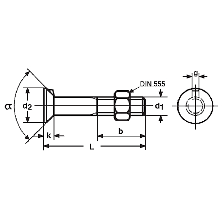 Pflugschrauben mit Muttern DIN604 4.6 vz [SimilarCatItems.CatItem.ArtName2]