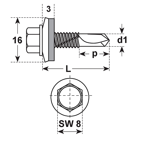 Viti autoperforanti a testa esagonale E-X BR 3 A2 [SimilarCatItems.CatItem.ArtName2]