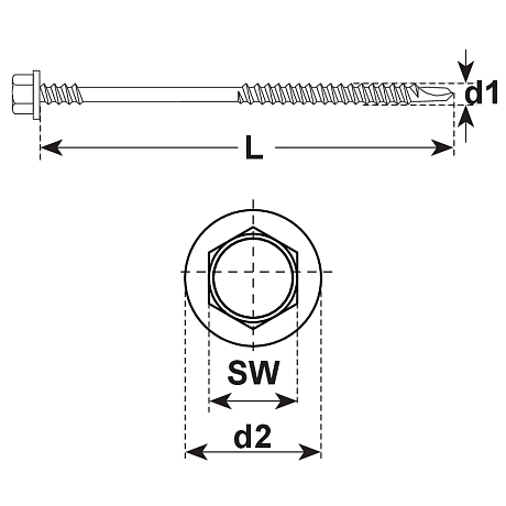 Vis pour toitures E-DB RS HT Supracoat 2 C (zingué [SimilarCatItems.CatItem.ArtName2]