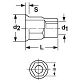 Blindnietmuttern FIXI Senkkopf mit halb 6-kt. vz 