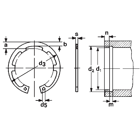 Circlips JK acier à ressort phosphaté DIN 984 [LastViewedItems.CatItem.ArtName2]