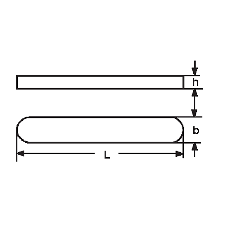 Passfedern (Federkeile) aus Stahl C 45 K blank DIN 6885, 16/10 X 63