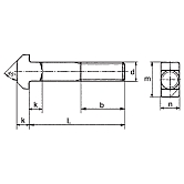 Hammerschrauben 4-kt A Stahl 3.6/4.6 vz DIN 186 