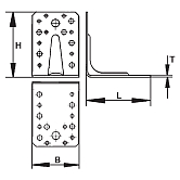 Connecteur équerre GH type 65 acier zingué-bleu 