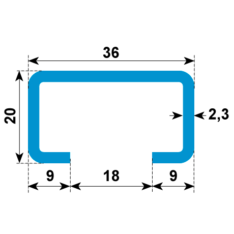 Profili di montaggio 36/20 non perforata LF ZF [SimilarCatItems.CatItem.ArtName2]
