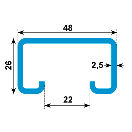 Profili di montaggio 48/26 non perforato LF ZF [SimilarCatItems.CatItem.ArtName2]