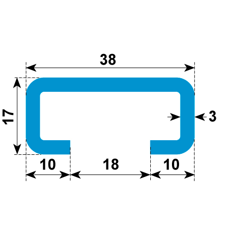 Profili di montaggio 38/17 non perforata LF INOX A [SimilarCatItems.CatItem.ArtName2]