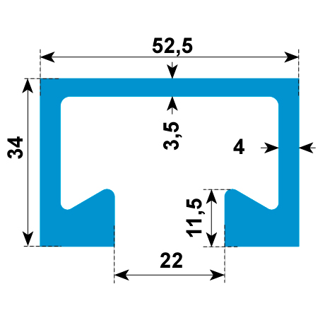 Profili di montaggio 40/22 non perforata LC [SimilarCatItems.CatItem.ArtName2]