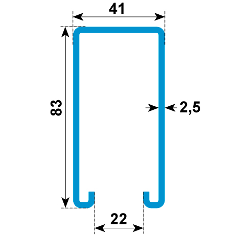 Montageschiene K 41/83 ungelocht kaltgewalzt fvz [SimilarCatItems.CatItem.ArtName2]