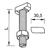 Hammerkopfschrauben 8.8 38/17 Muttern vz 