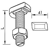 Hakenkopfschrauben 4.6 50/30 Muttern vz 
