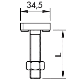 Vis à tête marteau dentée + écrou 41/22 8.8 ZF 