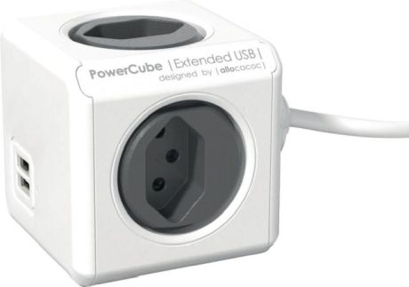Mehrfach-Steckdose ALLOCACOC USB grau [SimilarCatItems.CatItem.ArtName2]