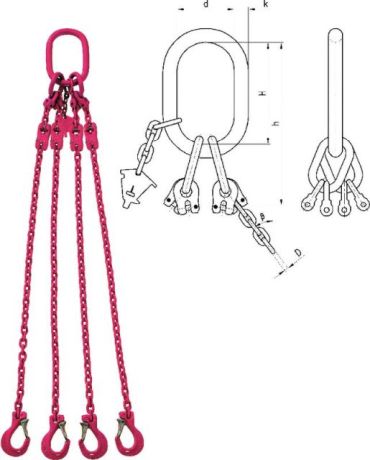 Gancio per catene VIP a 4 fili con pinza di accorc [SimilarCatItems.CatItem.ArtName2]
