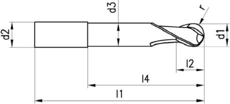 Fresa in metallo duro integrale a raggio duro FRAN [SimilarCatItems.CatItem.ArtName2]